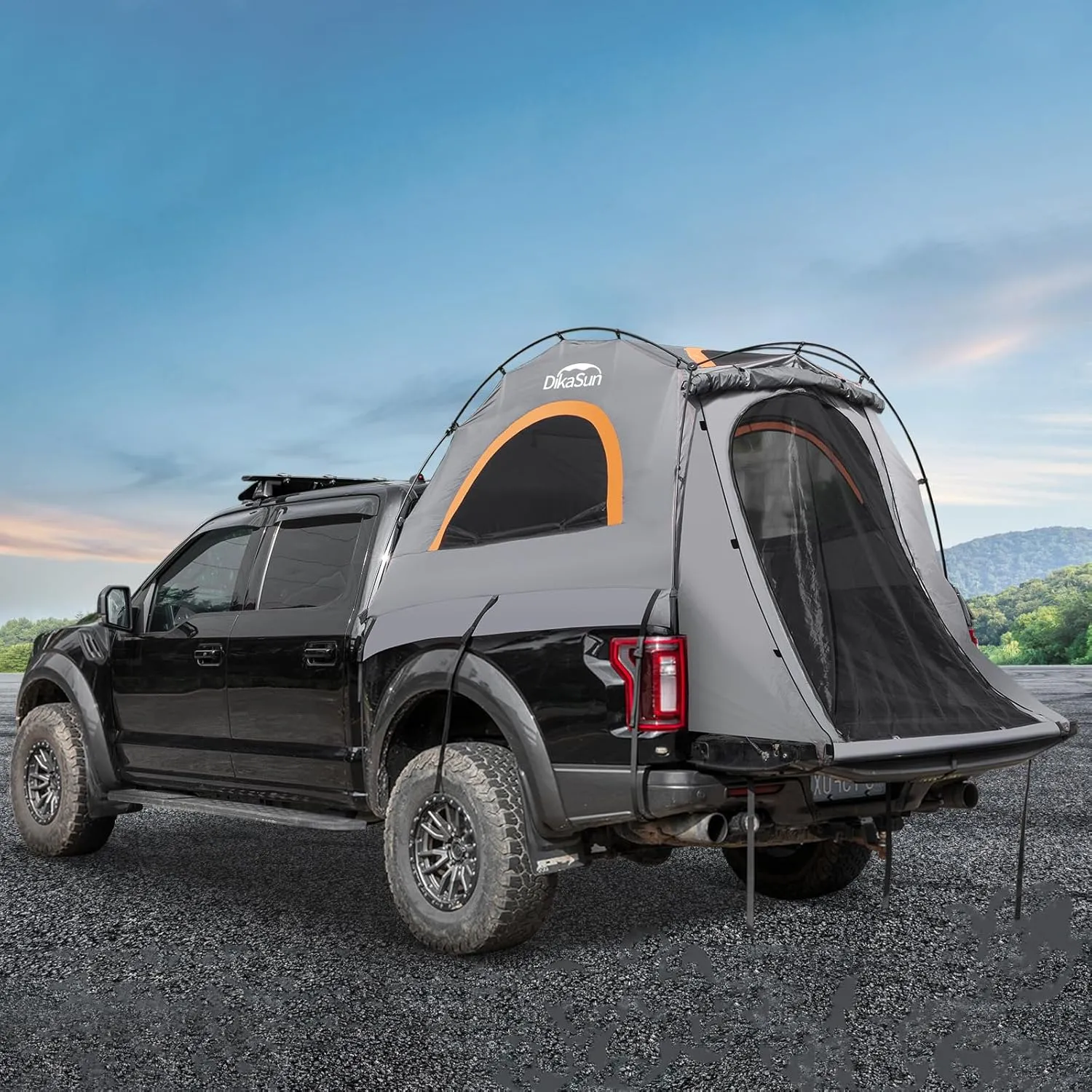 Pickup Truck Bed Tent: Double Layer 10-Minute Quick Setup Pickup Tent 6.4-6.7 Ft, Waterproof PU3000mm Tear-Resistant Truck Tent for Camping (Grey)