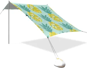 Pineapple Chartreuse Designed UPF50  Protection Beach Tent Waterproof Sun Shelter with Sand Shovel for Family Travel accesorios para Playa
