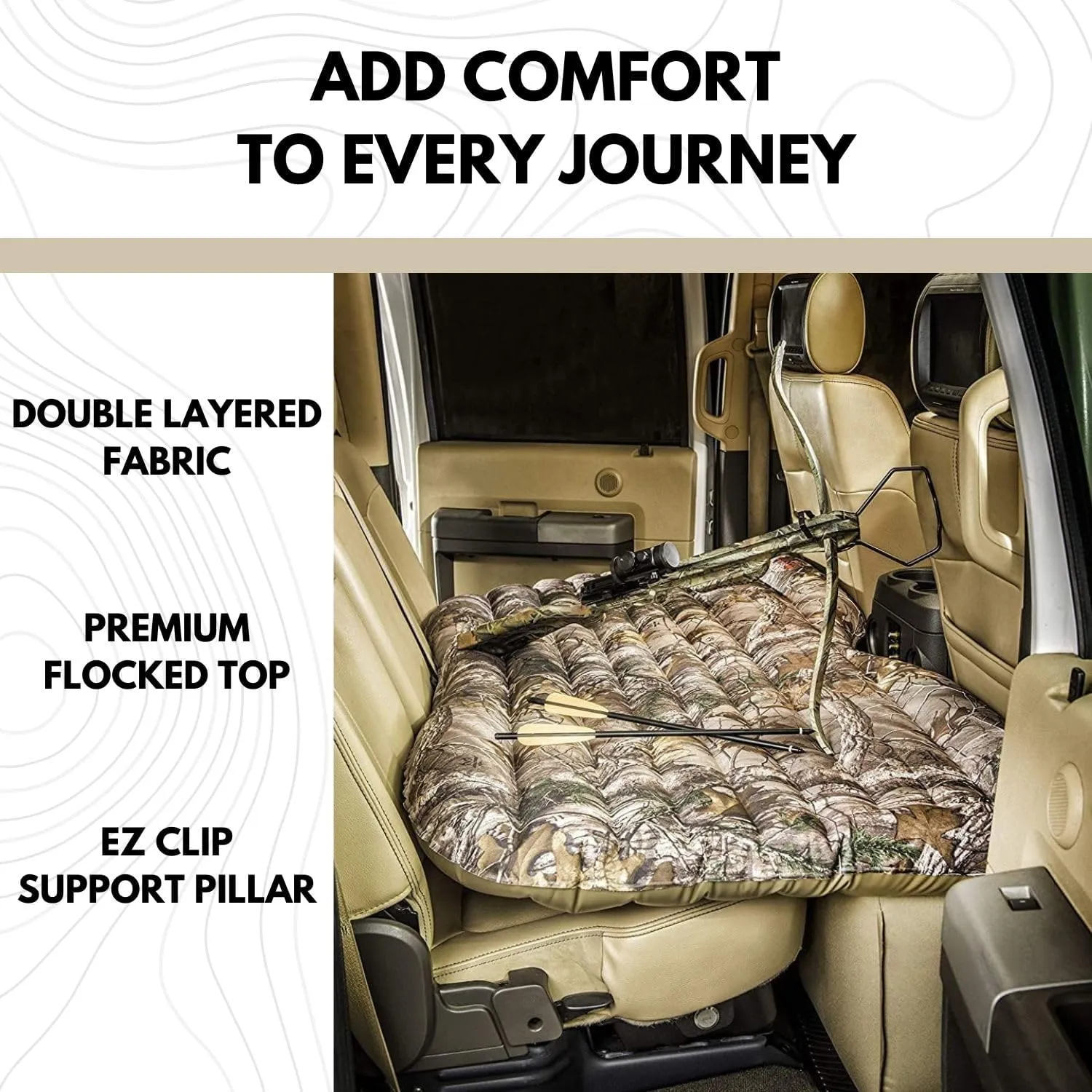 Pittman Outdoors - PPI CMO_TRKMAT AirBedz Rear Seat Air Mattress for Trucks and SUVs with Portable DC Air Pump, Realtree Camo
