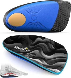Plantar Fasciitis Inserts for Heel Pain - Welnove Arch Support Heel Cushions Insoles for Heel Pain Relief, Heel Spur, Achilles Tendon, Heel Cups for Most Shoes, Women's 10-13, Men's 9-12