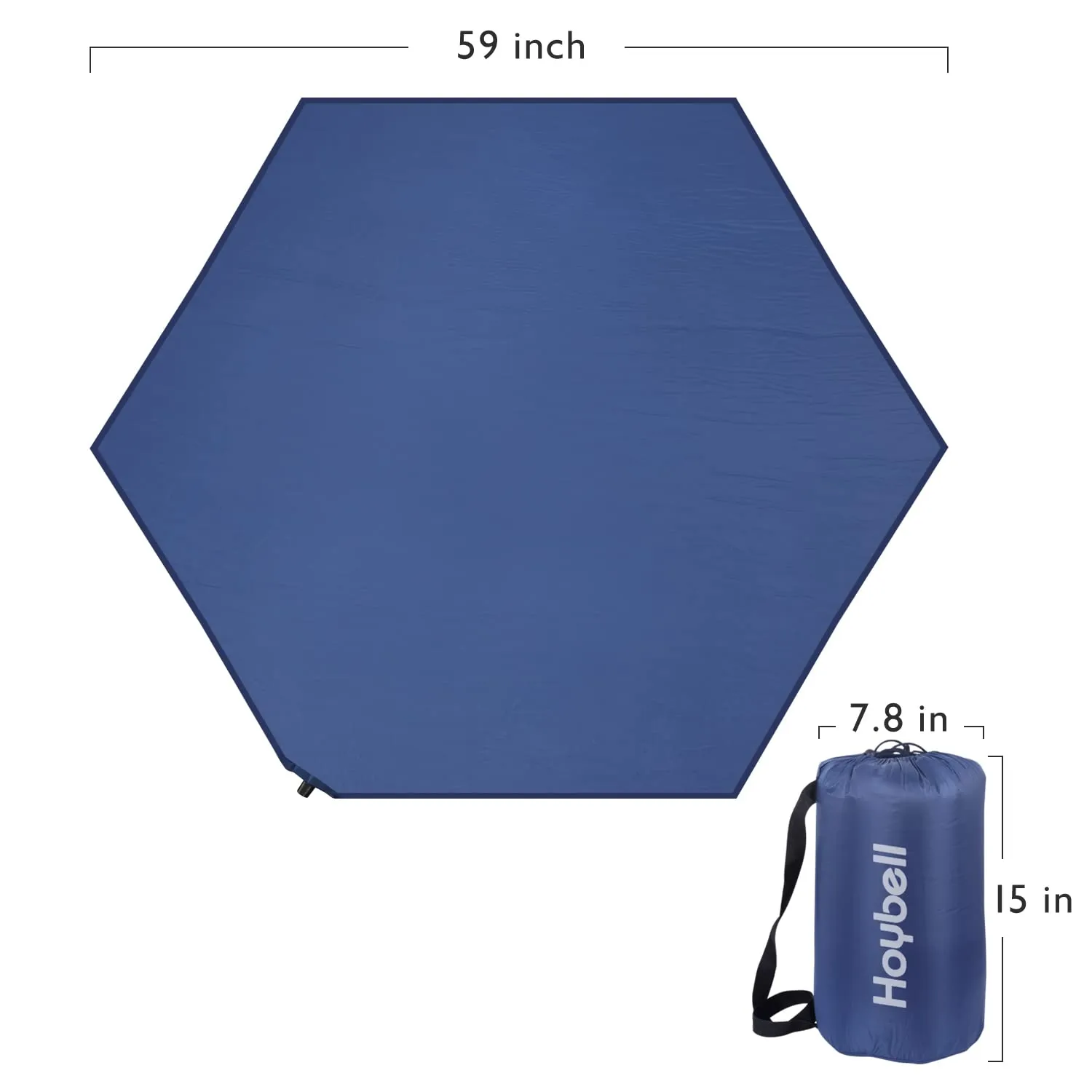 Playpen Mattress, Compatible with POP 'N GO Baby Playpen, 59 inch Hexagon Playpen Mat, Portable Playard Mattress Indoor and Outdoor, Self Inflatable, Comfortable with Carry Case