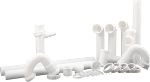 Plumb Craft 7027010N Fits Most Sinks Complete Kitchen Drain Repair Kit, White