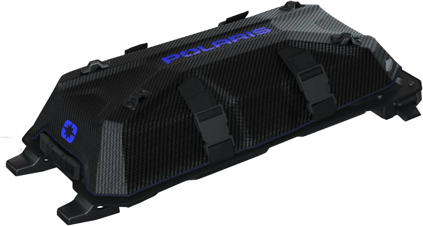 Polaris Snowmobile Lock & Ride Flex Burandt Gear Bag, Large, Blue, for Specific RMK, INDY, Voyageur Models, Mounts for Shovel Jacket, Easy Install, Waterproof Luggage Carrier for Storage - 2890010