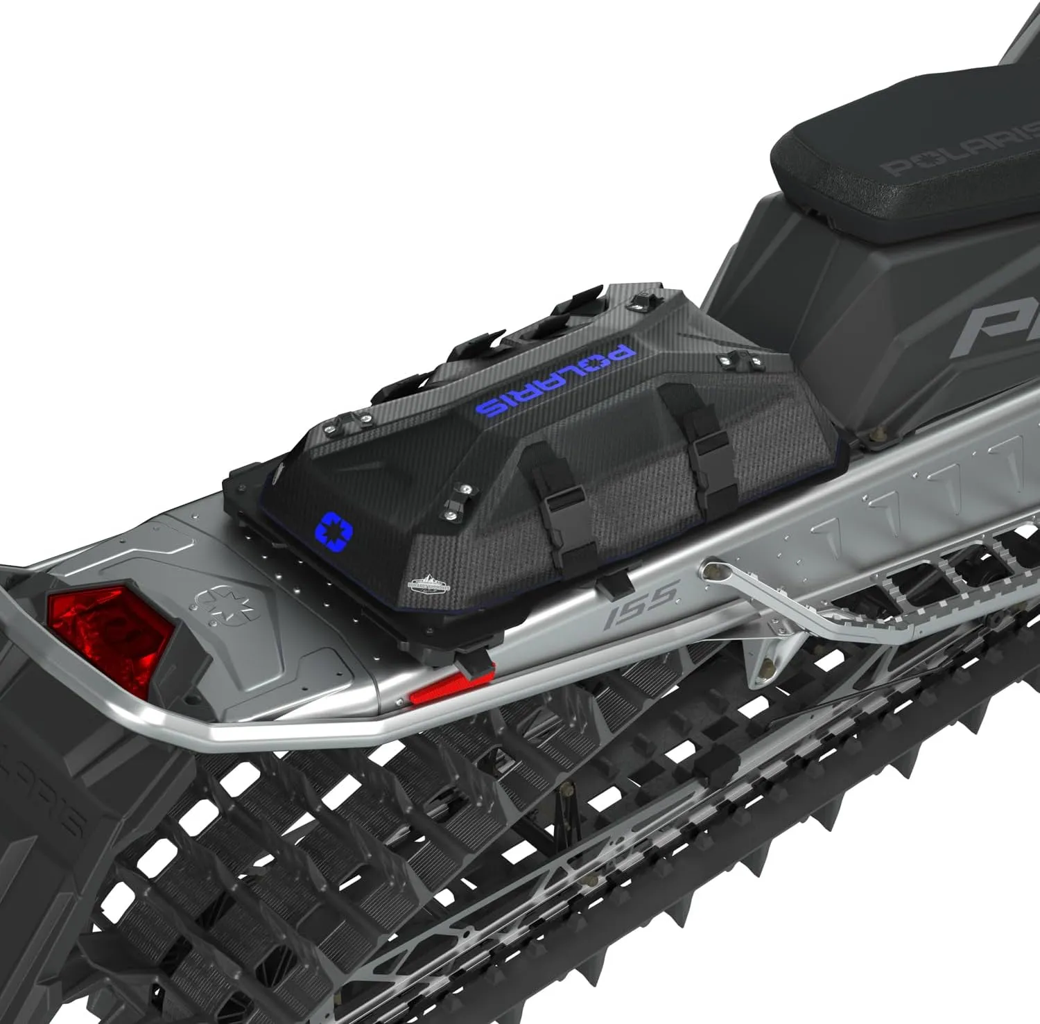 Polaris Snowmobile Lock & Ride Flex Burandt Gear Bag, Large, Blue, for Specific RMK, INDY, Voyageur Models, Mounts for Shovel Jacket, Easy Install, Waterproof Luggage Carrier for Storage - 2890010
