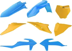 Polisport Complete Vintage Edition Plastic Kit (BULTACO BLUE/DARK YELLOW) For 19-21 KTM 250SXF
