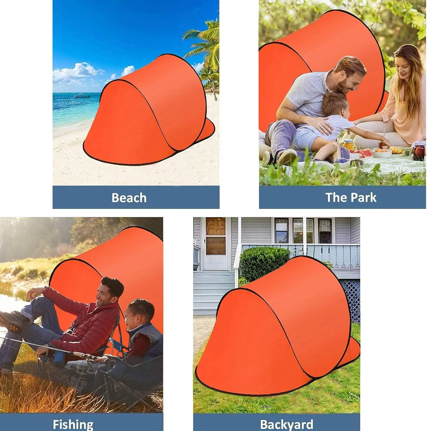 Pop Up Camping Tent, Automatic Quick Open Tent with Picnic Mat, Portable Automatic Waterproof Easy Setup Quick-Open Tent, Outdoor Camping Beach Travel