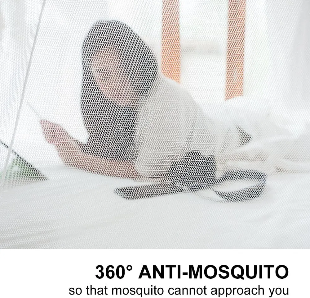 Pop-Up Mosquito Net Tent for Beds, Portable Folding Design with Net Bottom Bedroom and Outdoor Trip for Baby Adults, Easy to Install and Wash for Twin to King Size Bed 79 x71x59 inch (White)