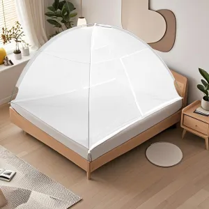 Pop-Up Mosquito Net Tent for Beds, Portable Folding Design with Net Bottom Bedroom and Outdoor Trip for Baby Adults, Easy to Install and Wash for Twin to King Size Bed 79 x71x59 inch (White)