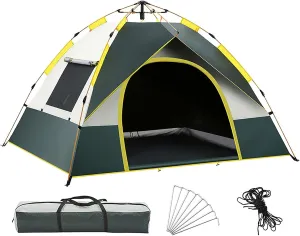 Pop up Tent, Portable Four-Season Camping Tent, Made of Water-Repellent Fabric, for Backpacking Trips for 2-3 People