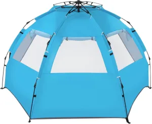 Portable Beach Shade Sun Shelter Canopy,Beach Tent for 3-4 Person - Easy Setup and Portable Beach Shade Sun Shelter Canopy with UPF 50  UV Protection Removable Skylight Family Size