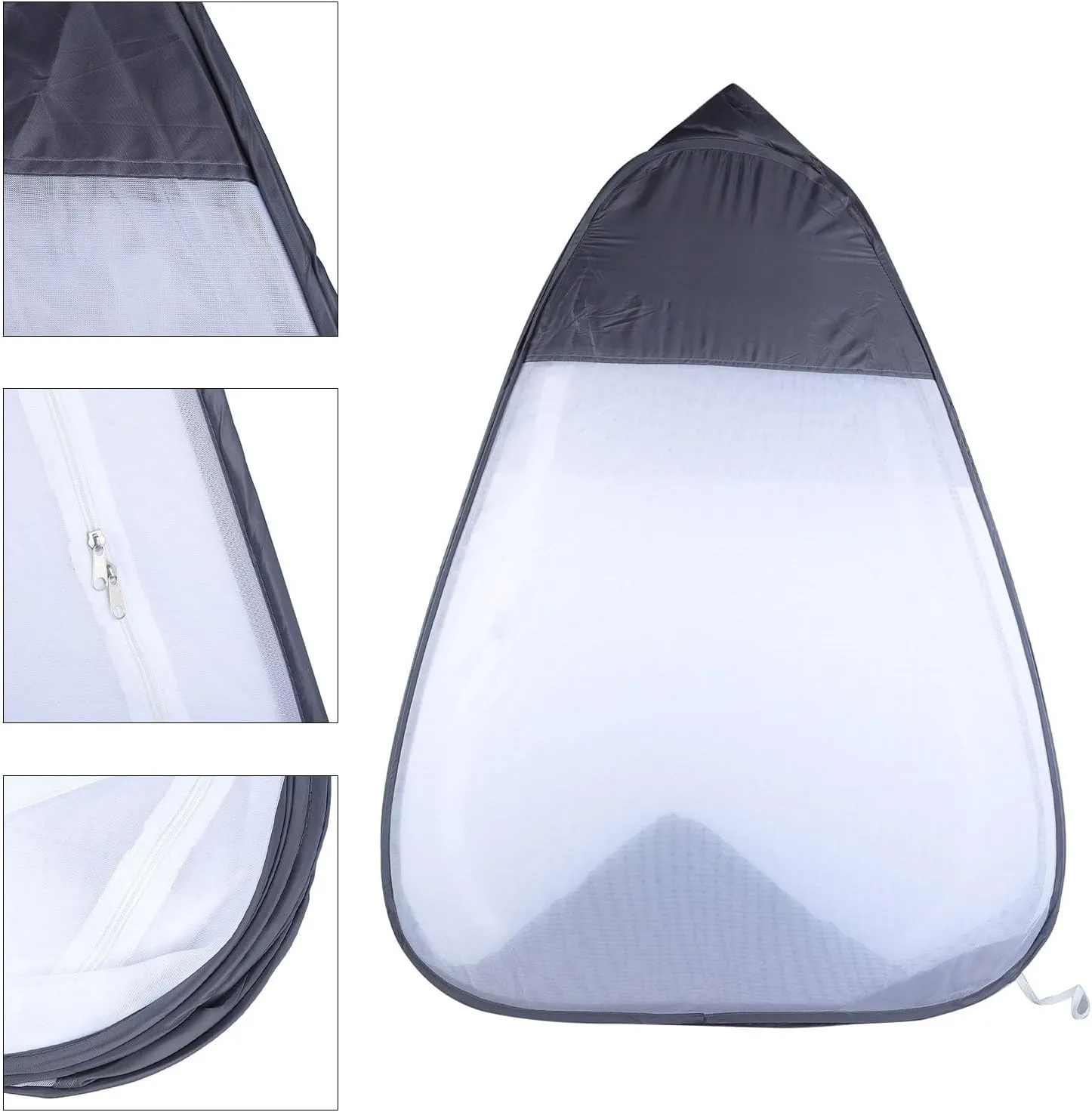 Portable Buddhist Meditation Tent, Single Mesh Net, Single Net Tent Temples Sit-in Free-Standing Shelter Cabana Quick Folding Outdoor Camping Mesh Tent Backpacking Tent For Outdoor(Grey)
