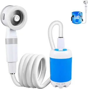 Portable Camping Shower Outdoor Camp Shower Pump, Rechargeable Outdoor Shower Head Sprayer, 2 Gear Adjustment, for Camping, RV, Pet Cleaning, Car Washing (1pc)