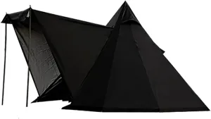Portable Campitent, Double Layer Tent with Door Pole, Cotton Canvas Tent, for Backpacking, Camping, Hiking, Bushcraft, Travel, Camping