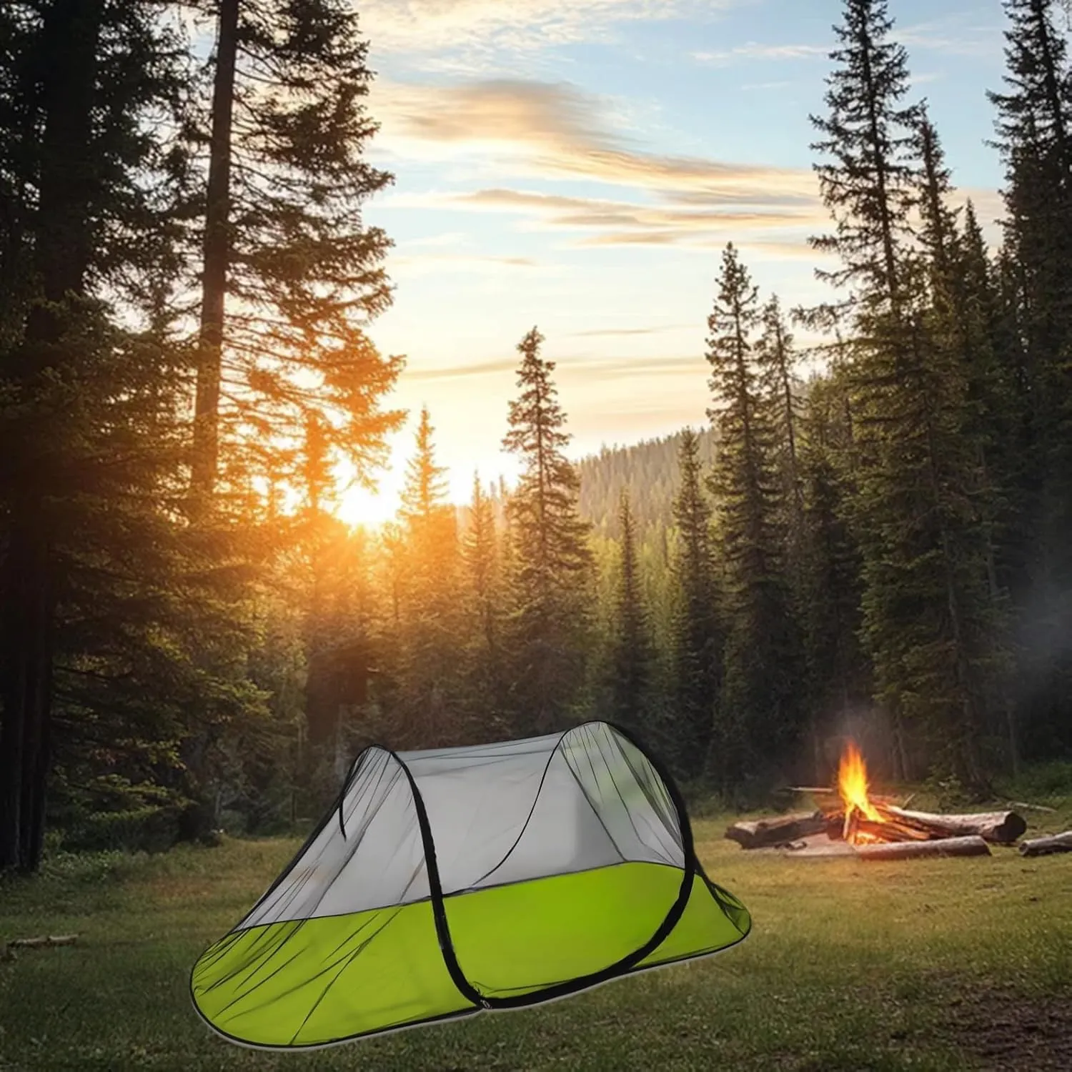Portable Clear-Top Pop-Up Mosquito Tent with Black Base | Large 78"x28"x28" Dome for Camping & Outdoors | Instant Setup Bug Net​