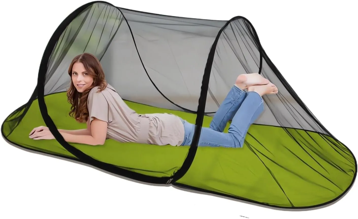 Portable Clear-Top Pop-Up Mosquito Tent with Black Base | Large 78"x28"x28" Dome for Camping & Outdoors | Instant Setup Bug Net​