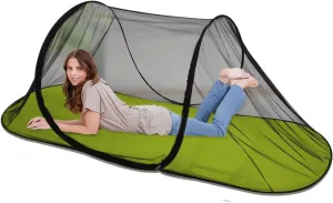 Portable Clear-Top Pop-Up Mosquito Tent with Black Base | Large 78"x28"x28" Dome for Camping & Outdoors | Instant Setup Bug Net​