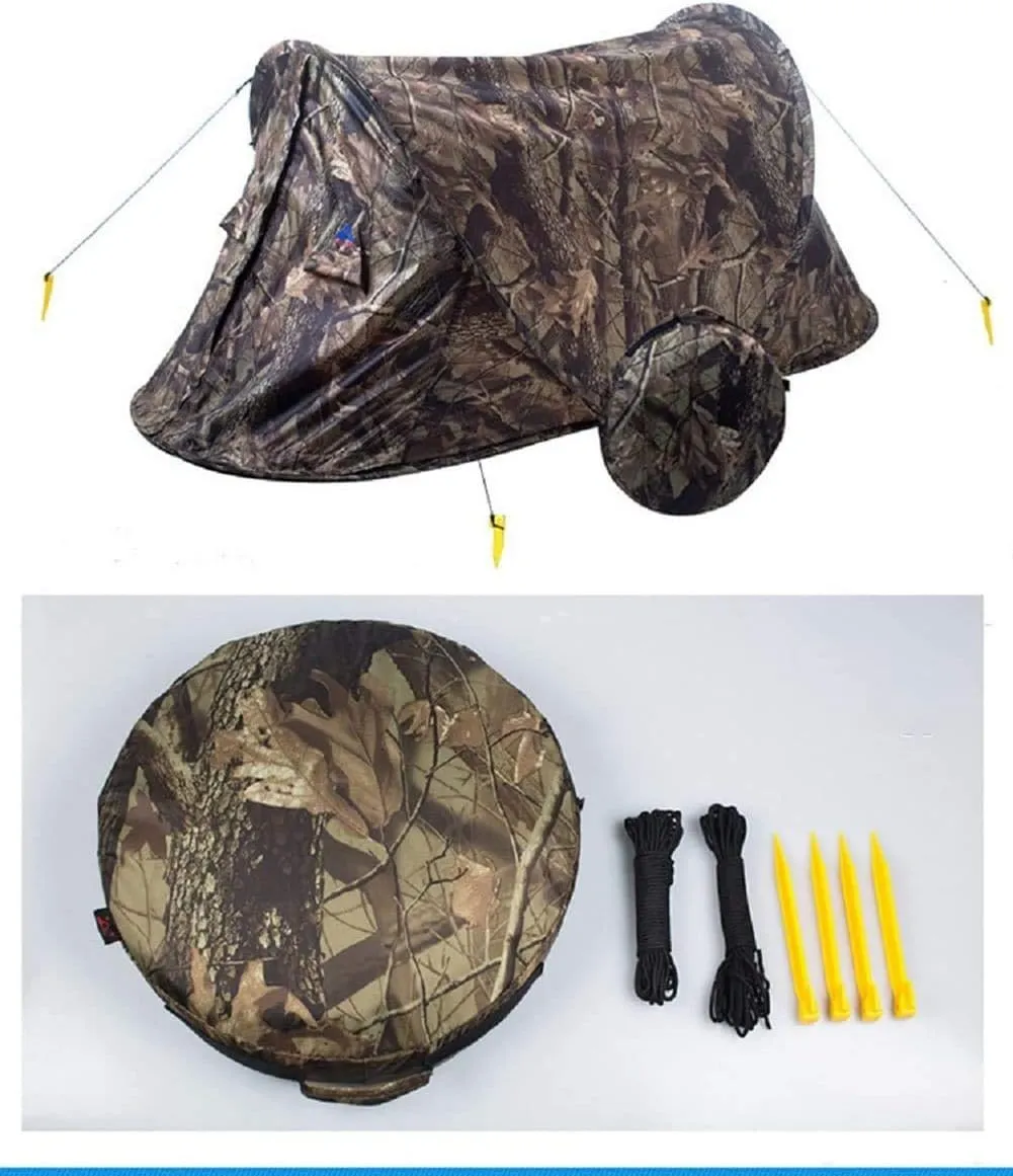 Portable Outdoor 2-Person Camouflage Camping Hiking Easy Installation Instant Pop-Up Tent, Waterproof, Ultra-Light Hiking, Camping, Hunting, Fishing Pop-Up Tent