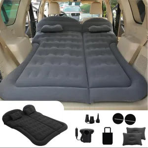 Portable SUV Air Mattress - Ultra-Comfortable Flocked Car Inflatable Mattress with Two Pillows Upgraded and Bolded Air Column Suitable for Indoor&Outdoor Activities｜Travelling｜Camping