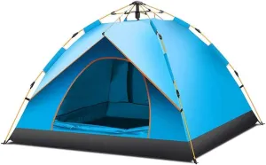 Portable Waterproof Tents 3-4 Person Camping-Tents Windproof Family Tent Carry Bag for Camping Hiking Outdoor Activities Green