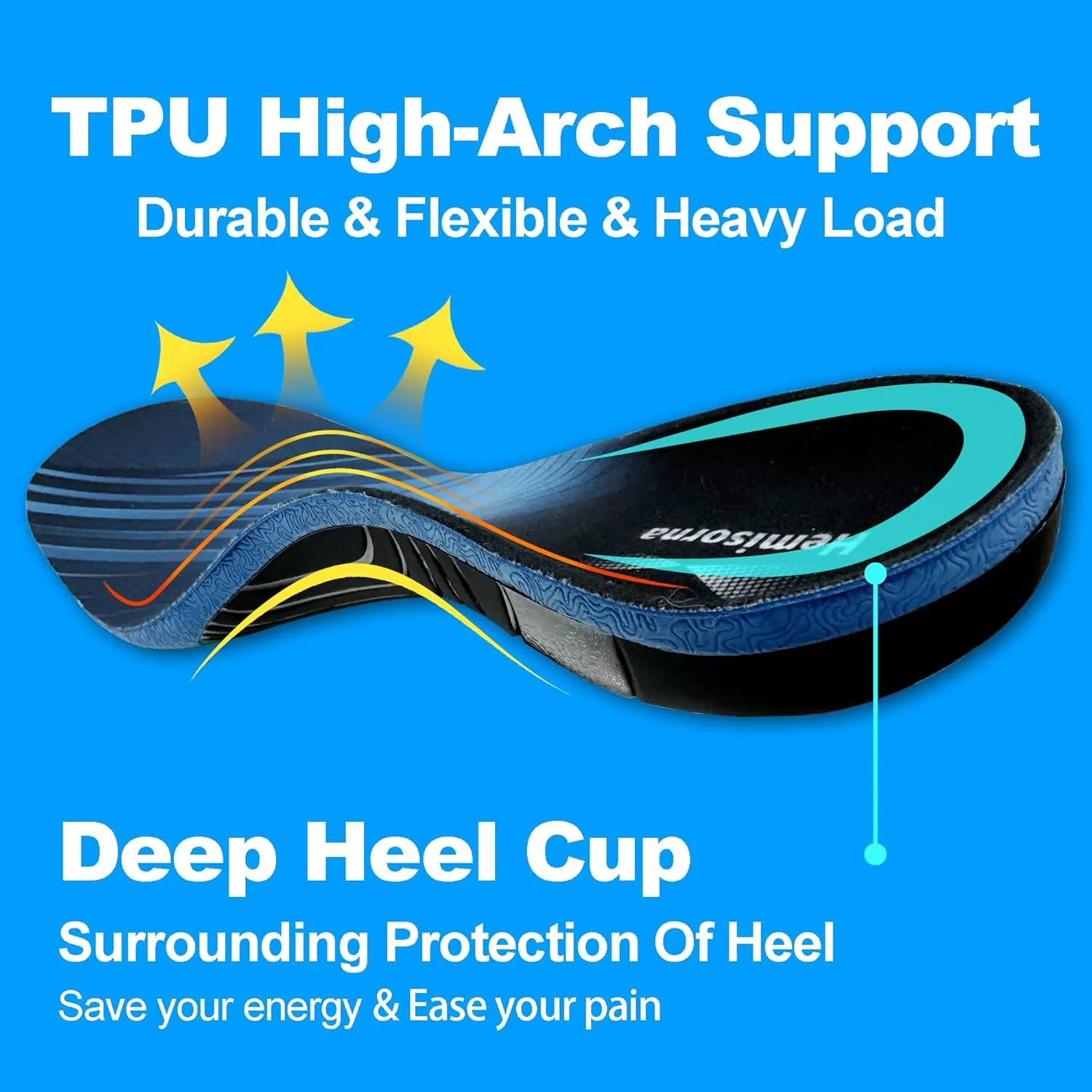 professional High Arch Support Feet Insoles, Orthotics for sport, Comfort All-day, Ease plantar fasciitis, Shock absorption, Pressure dispersion, 200lbs , Anti-Fatigue, 1 Pair, Men&Women, XS