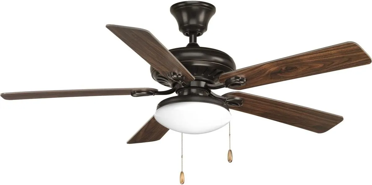 Progress Lighting P2602-20WB AirPro Collection Universal Opal Glass Ceiling Fan Light Kit, 2-Light, Antique Bronze