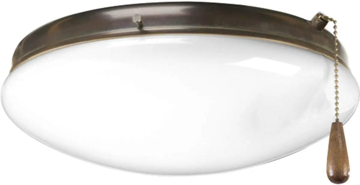 Progress Lighting P2602-20WB AirPro Collection Universal Opal Glass Ceiling Fan Light Kit, 2-Light, Antique Bronze