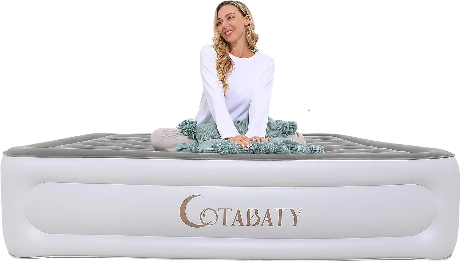 Queen Air Mattress with Built-in Pump, 18 inch Tall Inflatable Mattress Double Airbed, Luxury Self Inflating Air Bed Blow Up Mattress Portable for Home Camping Travel, 650lb Max Weight