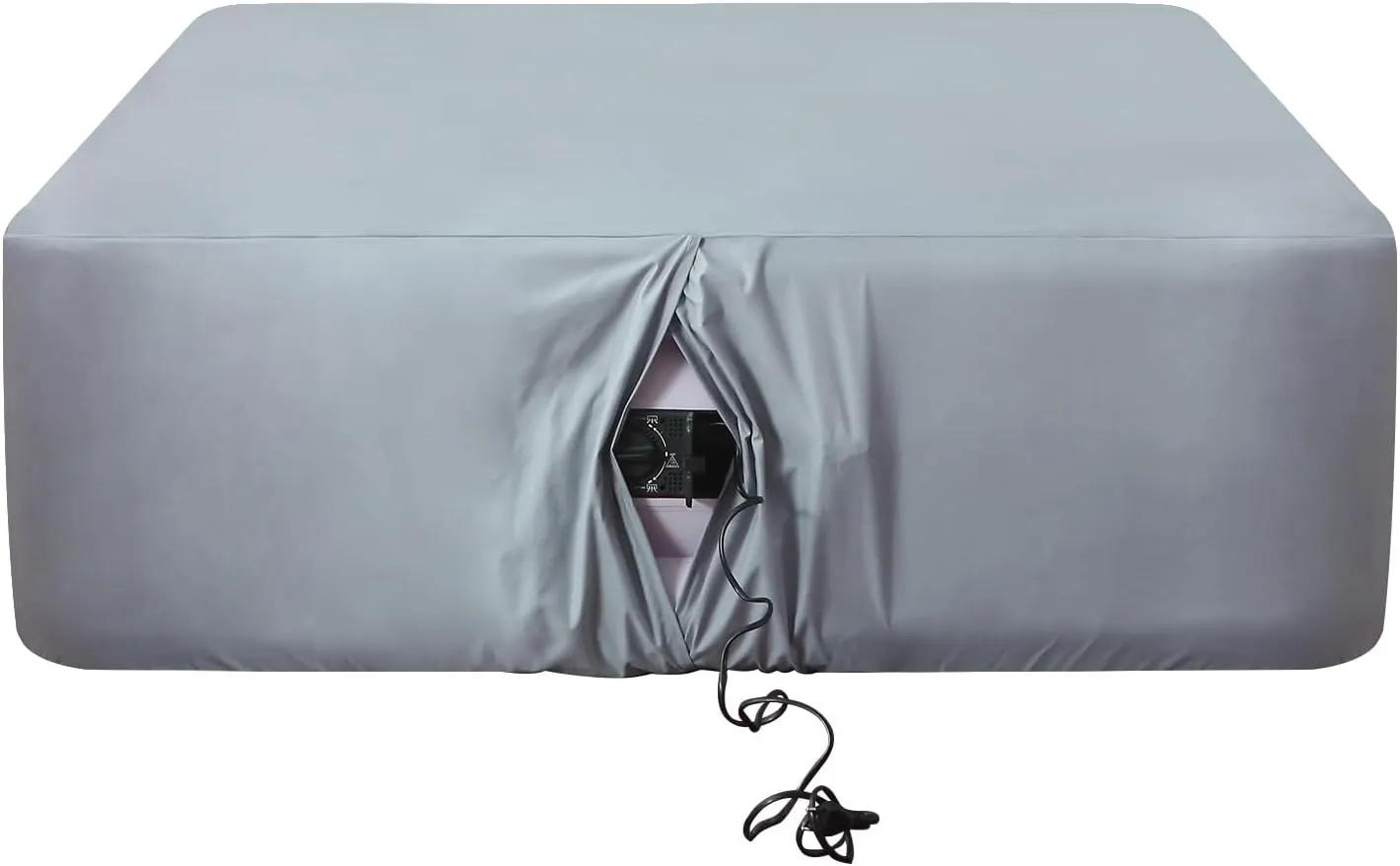 Queen Fitted Sheet for Air Mattress,with 24 Inch Extra Deep Pockets,Ultra Soft Durable Breathable Bed Sheets Cover for Inflatable Air Bed,with Pump Opening,Inflate at Any Time-Gray