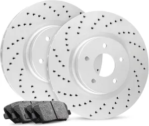 R1 Concepts Rear Brakes and Rotors| Hardware Included| Rear Ceramic Brake Pads and Rotors Kit| Fits 2004-2018 Bentley Continental
