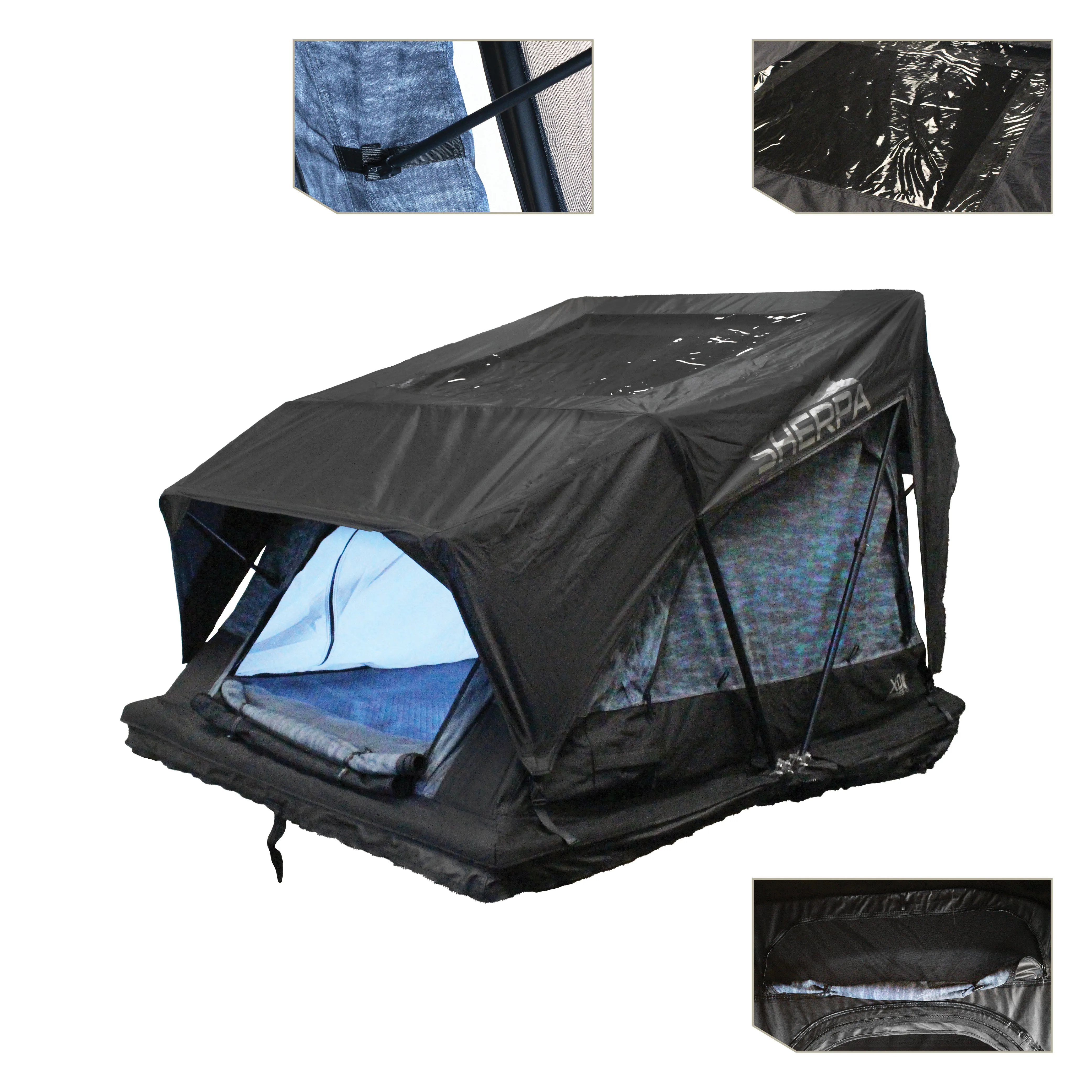 Rainfly Roof S2S Soft Grey & Person, - Black Body Custom design Top Sherpa Digital XD 2 Tent, Sided