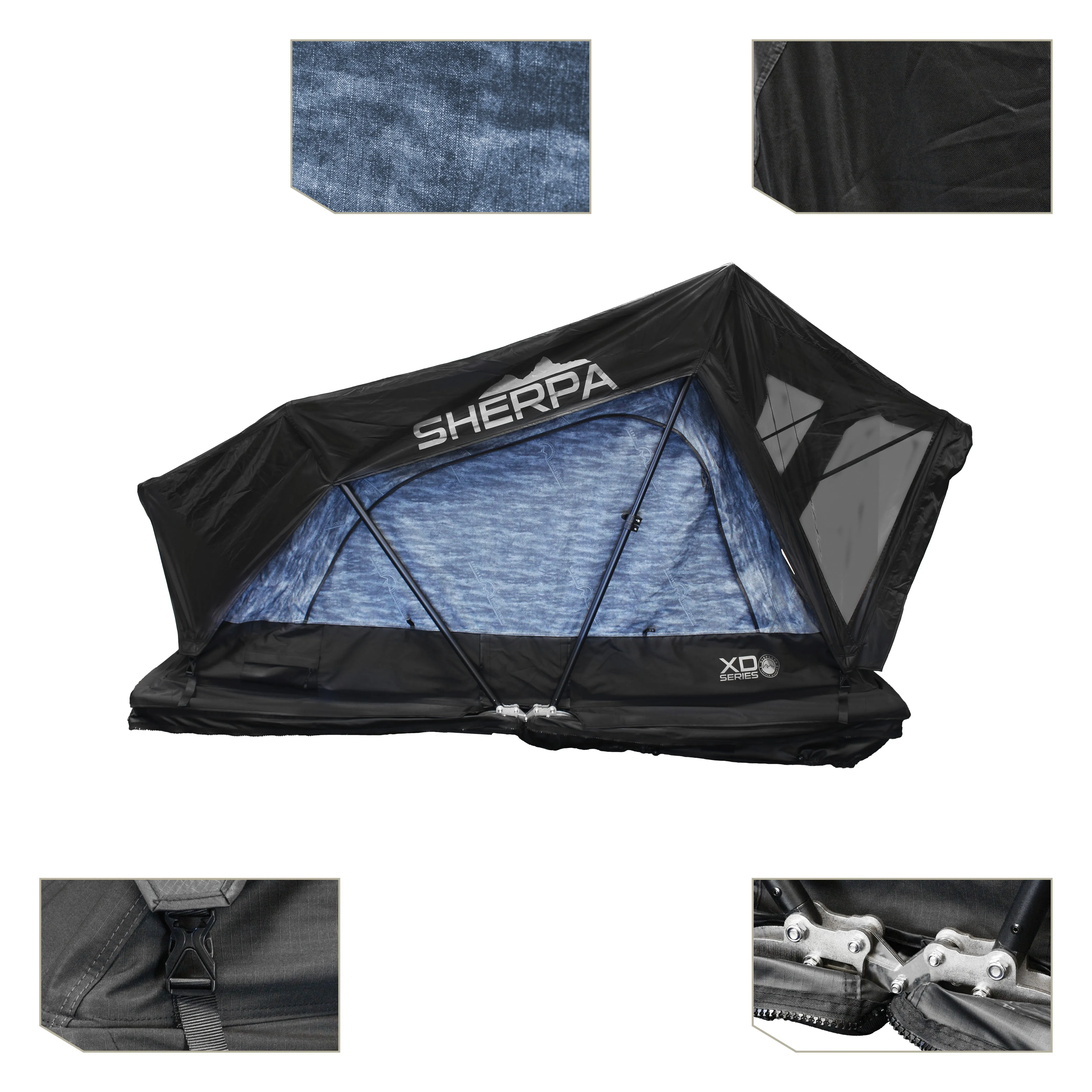 Rainfly Roof S2S Soft Grey & Person, - Black Body Custom design Top Sherpa Digital XD 2 Tent, Sided