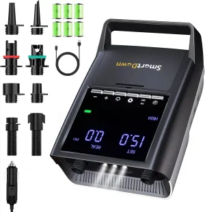 Rechargeable Paddle Board Pump, 2025 Portable SUP Air Pump with Dual Stage Inflation, Up to 20 PSI, 30% Faster with Auto Shut-Off, Ideal for Paddle Boards, Kayaks, Boats, and Tents