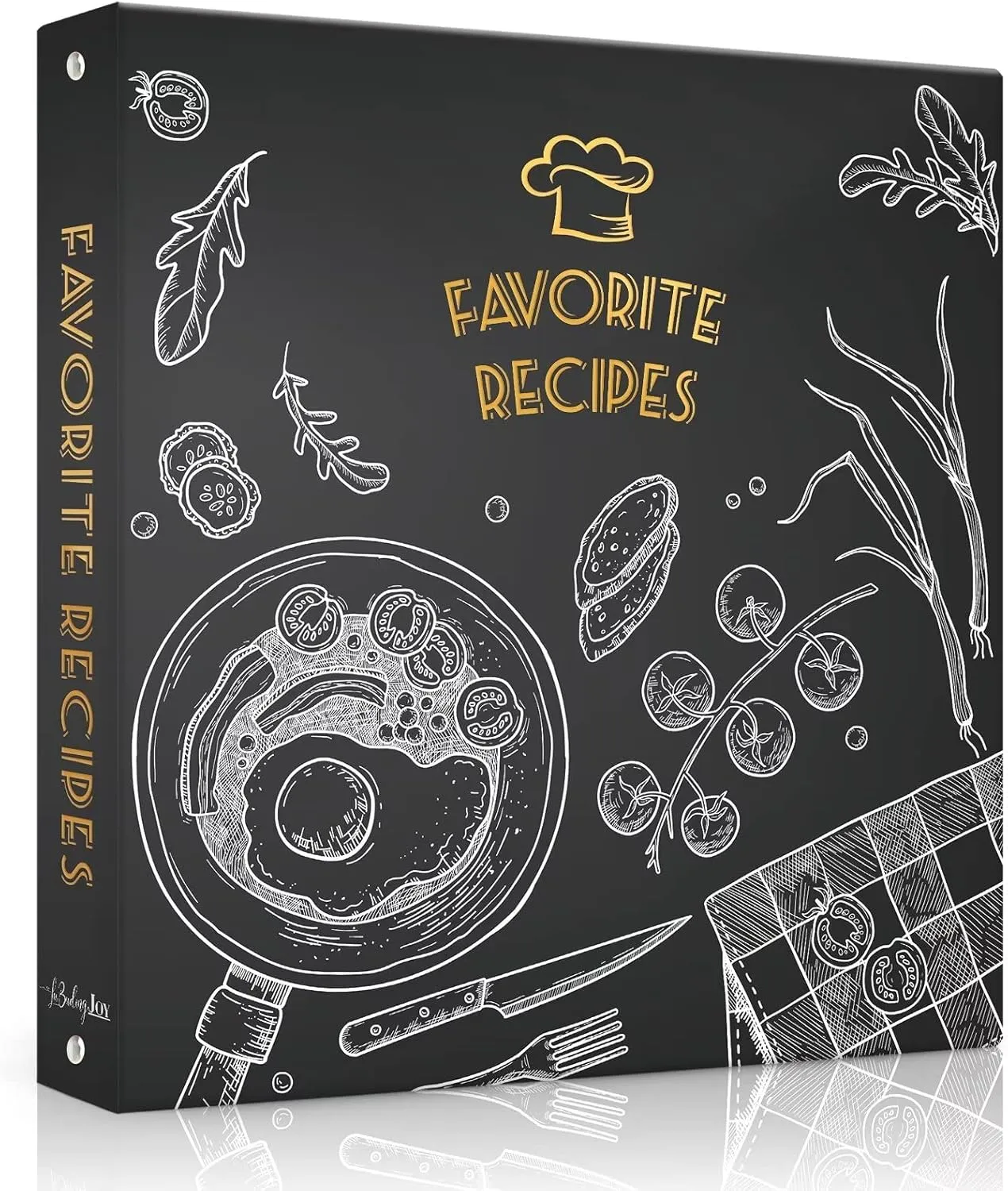 Recipe Binder 8.5x11 3 Ring, Recipe Book to Write in Your own Recipes, Full Page Recipe Binder with Plastic Sleeves, Blank Recipe Cards and Dividers (Blackboard Painting)