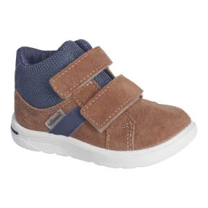 Ricosta Nemo Brown/Blue Suede Waterproof Rip Tape Boots - Wide Fit