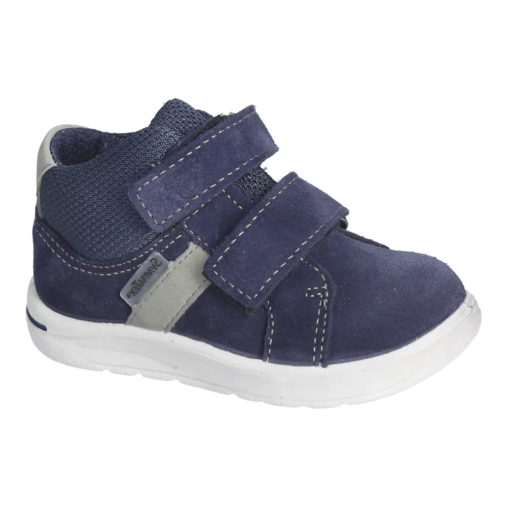 Ricosta Nemo Navy/Green Suede Waterproof Rip Tape Boots - Medium Fit