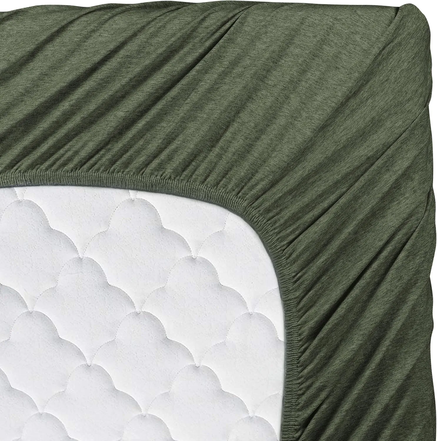 Road Trip America Jersey Sheets Queen Set - Cotton (4 Pieces) All Seasonal Deep Pockets Soft Cozy Knit Stretchy Bed Sheets - Hotel and Residential Quality (Green, Queen)