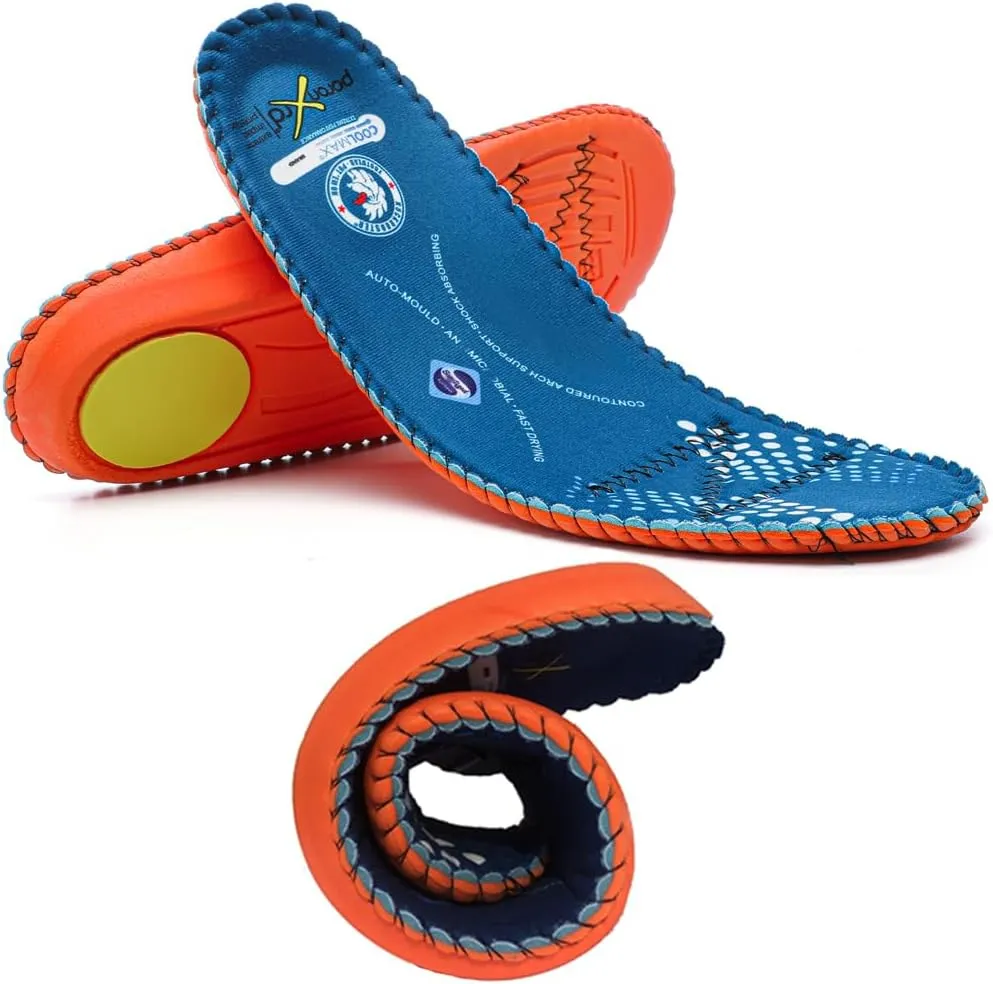 ROCKROOSTER Women's Men's Arch Support Anti-Fatigue Replacement Insole Heavy Duty Comfort and Support Memory Fit Insoles-Upgrade Blue