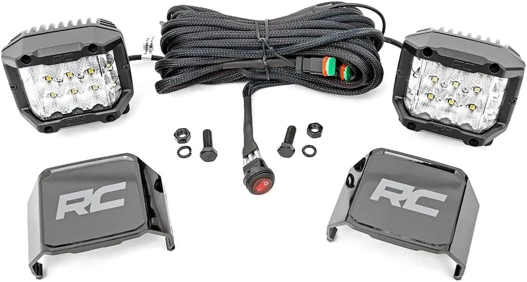 Rough Country 3" Wide Angle OSRAM LED Lights | 13,500 Lumens | Pair - 70904 , Black