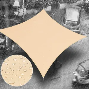 Royal Shade 14' x 14' Beige Square Waterproof Sun Shade Sail Canopy Awning, UPF50  98% UV Blockage & Water Resistant rsTADS14, Outdoor Backyard Patio Garden Carport (We Make Custom Size)