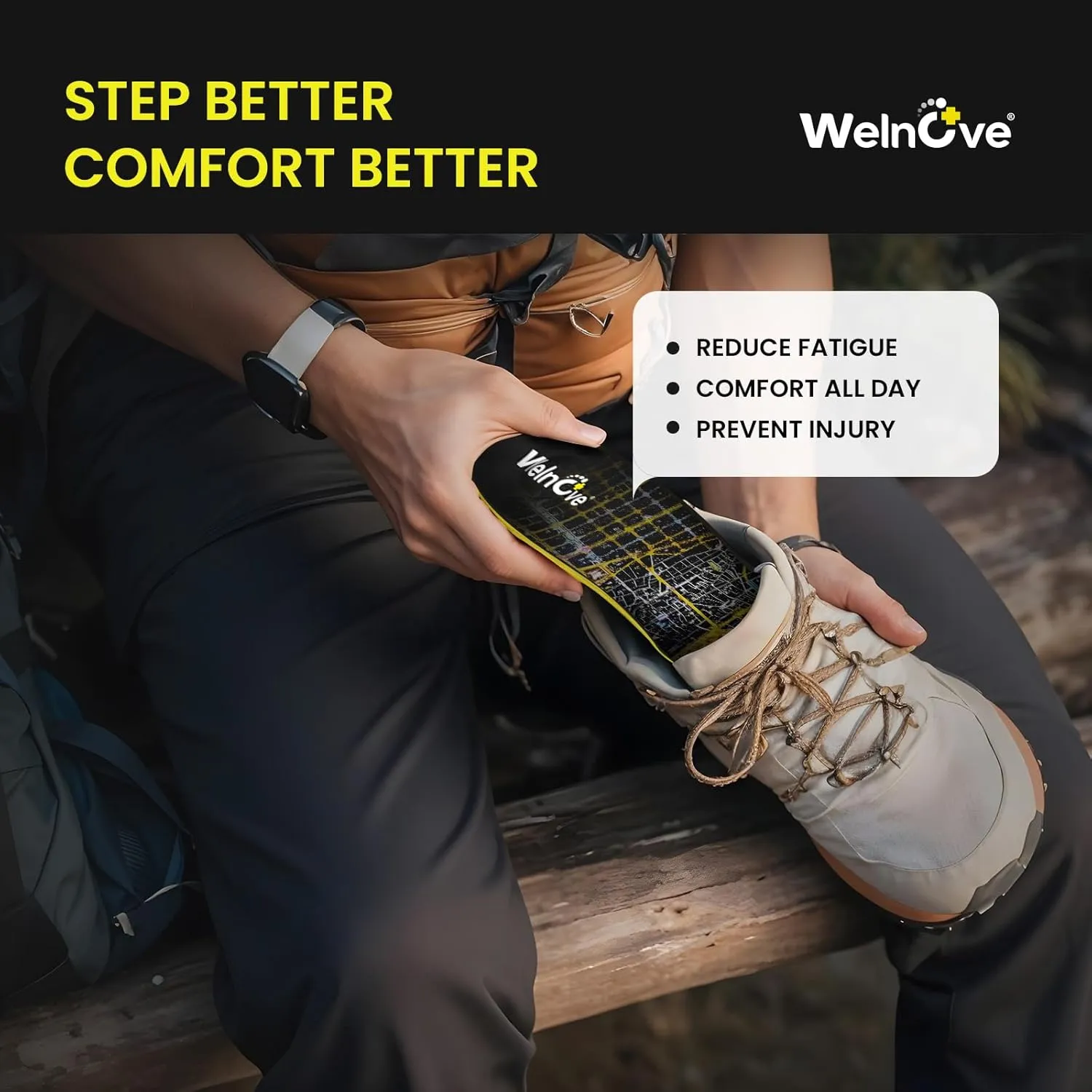 Running Sports Insoles Plantar Fasciitis - Welnove Athletic Inserts Arch Support for Flat Feet - Shock Absorption Insoles Foot Pain Fatigue Relief, Enhance Performance, Fit Most Shoes, Men Women (XL)