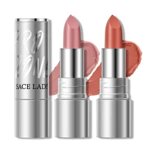 SACE LADY Matte Lipstick for Women, Long Lasting Lipstick Set Waterproof and Smudgeproof, Natural Red Lip Color Makeup High Pigmented Stays On Up to 24 Hour (N01 N02, 2pcs)