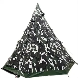 SAM & HAIBEI Canvas Teepee, 4 Season Glamping Teepee, Water-Resistant and Custom Camouflage Bell Tent (Pre-Order) – Beige in Stock! 9.85ft with Aluminum Pole.Lightweight Tent.