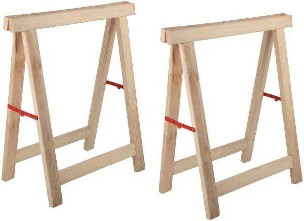 Saw Horses 2 Pack - Heavy Duty Sawhorses 2 Pack Folding Work Stands - Lightweight and Portable Work Horses with 2600LB Load Capacity for Woodworking by Kings County Tools