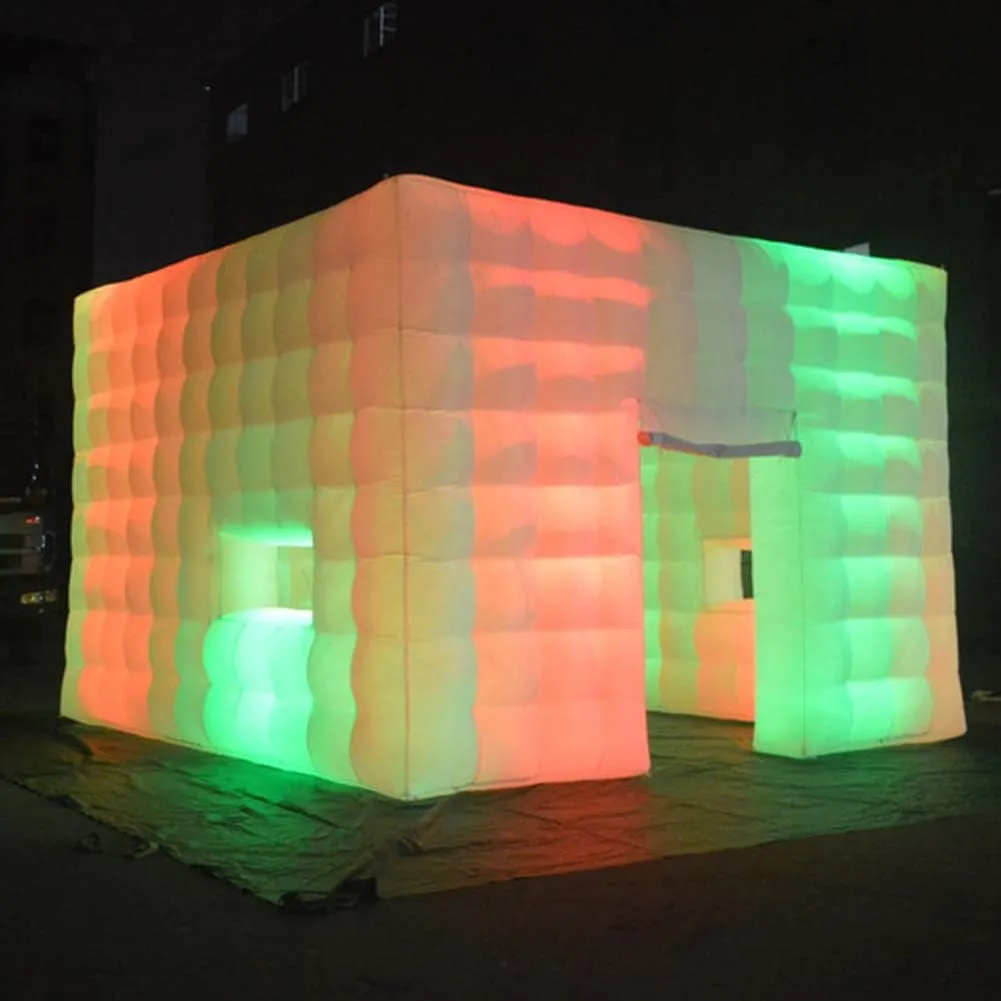 SAYOK Inflatable Nightclub 16.4 x 16.4 x 11.5 FT, Inflatable Party Tent with LED Wall Wash Lights, Inflatable Night Club Tent for Adults Wedding Birthday Backyard (16.4 x 16.4 x 11.5ft-White-FBM)