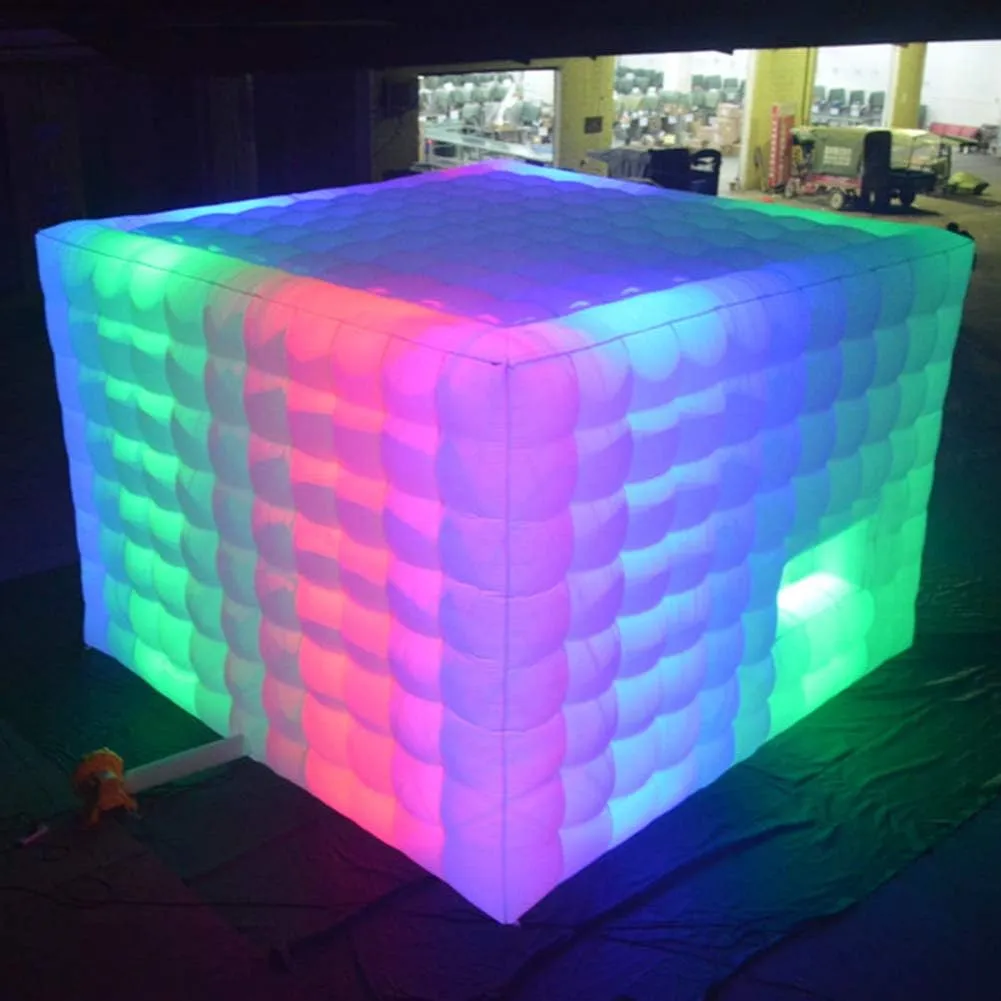 SAYOK Inflatable Nightclub 16.4 x 16.4 x 11.5 FT, Inflatable Party Tent with LED Wall Wash Lights, Inflatable Night Club Tent for Adults Wedding Birthday Backyard (16.4 x 16.4 x 11.5ft-White-FBM)
