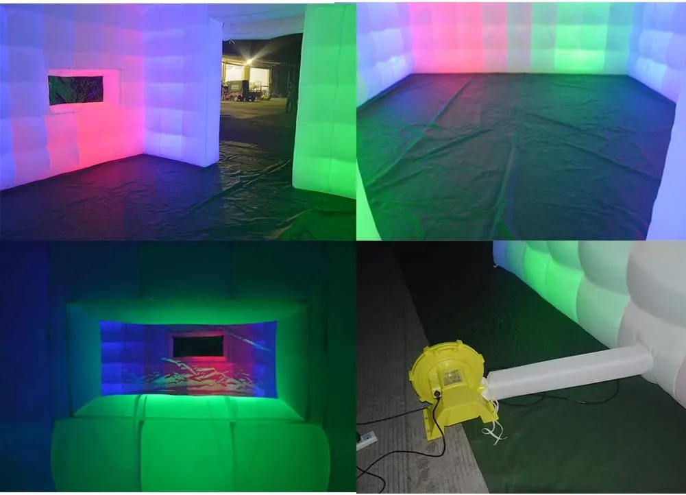 SAYOK Inflatable Nightclub 16.4 x 16.4 x 11.5 FT, Inflatable Party Tent with LED Wall Wash Lights, Inflatable Night Club Tent for Adults Wedding Birthday Backyard (16.4 x 16.4 x 11.5ft-White-FBM)
