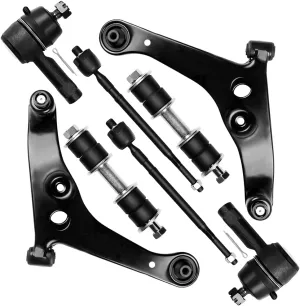 SCITOO 8pcs Suspension Kit Front Lower Control Arm w/Ball Joint Kit Inner Outer Tie Rod End Rear Stabilizer Sway Bar Link Fit 2002-2007 For Mitsubishi Lancer 2.0L 2.4L