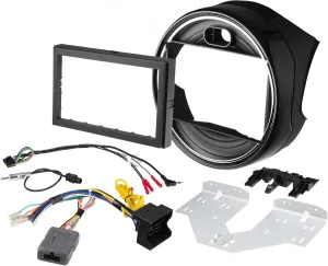 SCOSCHE BW2379SWCB Complete Aftermarket Double DIN Radio Installation Dash Kit with Harness and Steering Wheel Control Compatible with 2014-2017 Mini Cooper F55/F56 - Complete Car Stereo Install Kit