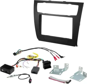 Scosche BW2382SRB Complete Double DIN Radio Install Dash Kit with Harness & Steering Wheel Control Compatible with Select 2008-11 BMW 1 Series - Complete Car Stereo Kit - See Images for Vehicle Notes