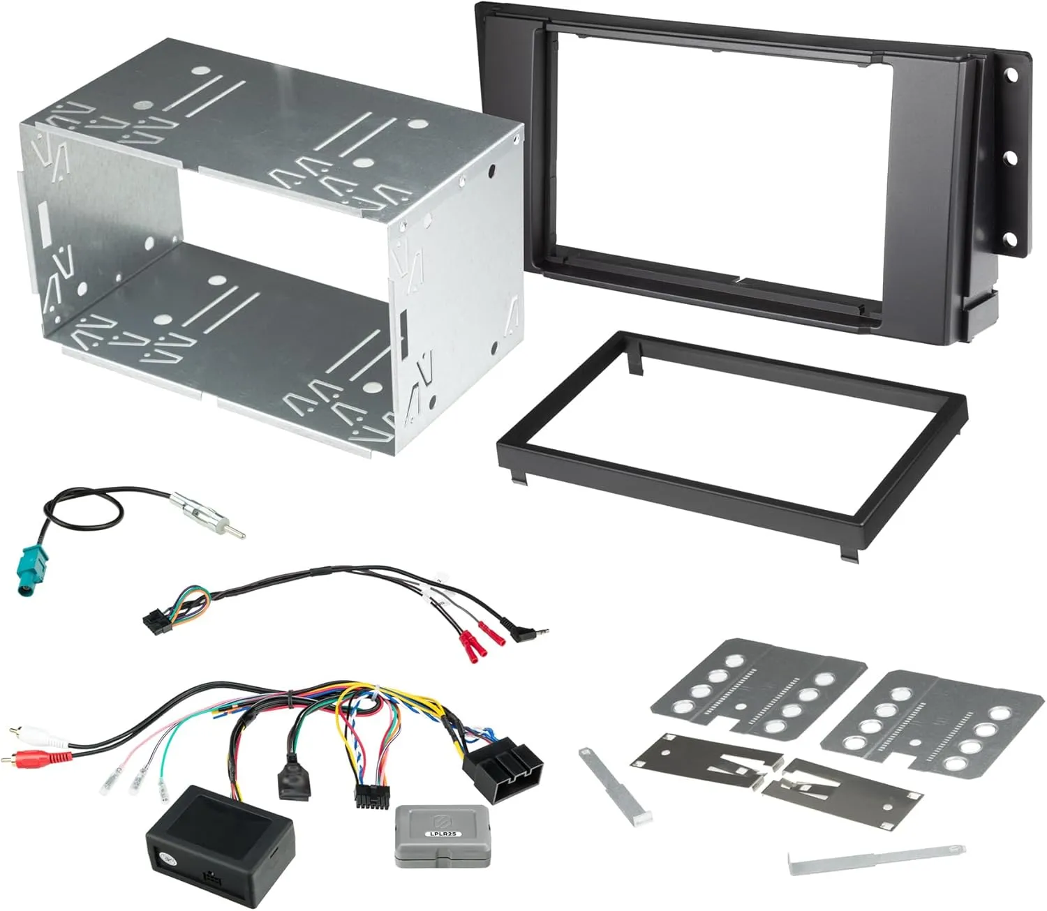 Scosche LR8103SRB Double DIN Radio Installation Dash Kit Compatible with Select 2006 to 2009 Range Rover Sport Vehicles - Complete Car Stereo Install Kit with Interface - See Notes for Vehicle Fitment